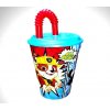 Dětská láhev a učící hrnek Storline kelímek plastový s brčkem a víčkem Paw Patrol 430 ml ST18930