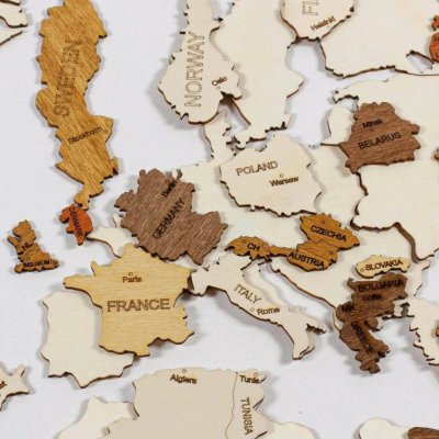 Dřevěná mapa světa puzzle Jednoduchý – Zbozi.Blesk.cz