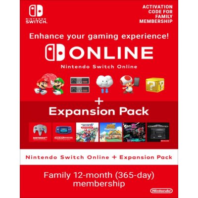 Nintendo Switch Online Family + Expansion Pack členství 365 dní