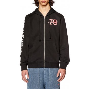 DIESEL S-GINN-HOOD-ZIP-K9 SWEAT-SHIRT černá