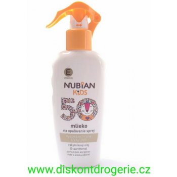 Nubian Kids mléko na opalování spray SPF50 200 ml