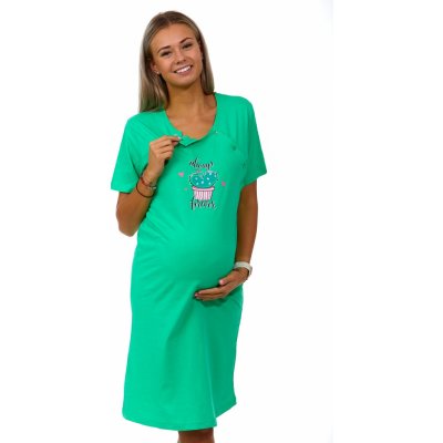 Kojící a těhotenská košilka na knoflíky Zamilovaný kaktus 1C3224 zelená – Zboží Mobilmania