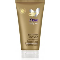 Dove samoopalovací tělové a pleťové mléko Summer revived Medium to dark 75 ml