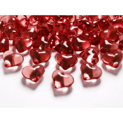 PartyDeco Dekorativní krystaly srdce červené