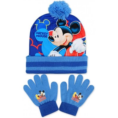 Setino chlapecká zimní čepice + prstové rukavice Mickey Mouse Disney Modrá – Zbozi.Blesk.cz