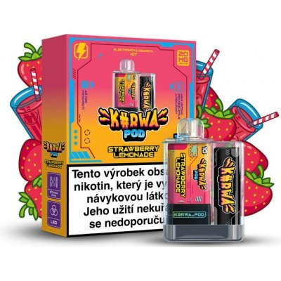 Kurwa Pod Strawberry Lemonade 20 mg 700 potáhnutí – Hledejceny.cz