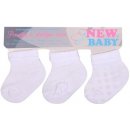 New Baby Kojenecké pruhované ponožky bílé 3ks