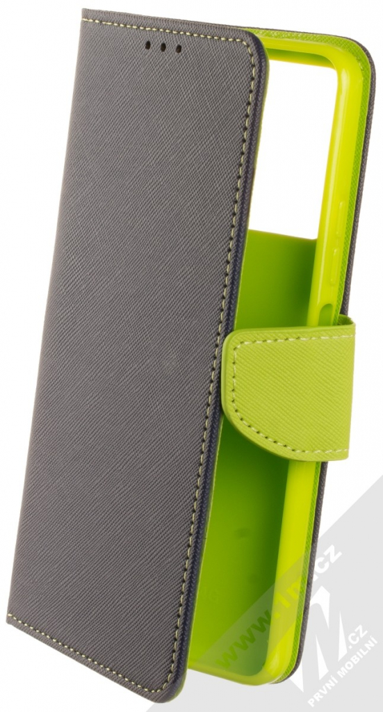 Pouzdro 1Mcz Fancy Book flipové Xiaomi Redmi Note 12 4G modré limetkově zelené