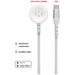 Swissten 22065502 OPLETENÝ MAGNETICKÝ PRO APPLE WATCH KOVOVÝ, USB-C, 1,2m, bílý – Zboží Mobilmania