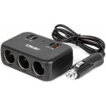 Prodlužovací zásuvka 1x USB-A 1x USB-C QC4.0 12V/24V 120W 80cm AMiO-04365 | Zboží Auto