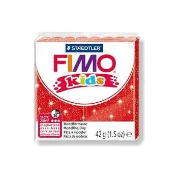 Fimo Staedtler kids červená se třpytkami 42 g