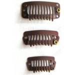 Vlasové sponky/ hřebínky CLIP IN - barva hnědá 2,4cm / 10 ks. Barva: Černá – Zboží Dáma