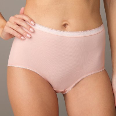 Blancheporte kalhotky z pružné bavlny super maxi sada 3 ks mandlová růžová zelená – Hledejceny.cz