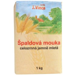 J.Vince Mouka špaldová celozrnná hladká 1000 g