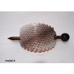 Kožená spona do vlasů s dřevěnou jehlicí č.24 Model: A – Hledejceny.cz