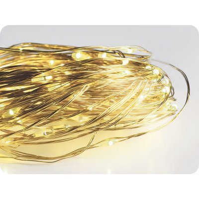 ACA Lighting LED dekorační řetěz 10m 100LED WW 8 funkcí s adaptérem zlatá měď [X01100132] – Hledejceny.cz