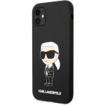 Pouzdro Karl Lagerfeld Liquid Silicone Ikonik NFT iPhone 11 černé – Hledejceny.cz