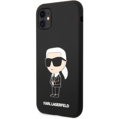 Pouzdro Karl Lagerfeld Liquid Silicone Ikonik NFT iPhone 11 černé – Hledejceny.cz