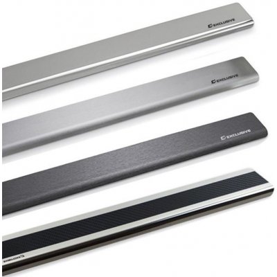 Croni Prahové nerezové lišty Škoda Fabia III (2014 - 2022) - 1. Lesklý odstín a hladký povrch + nápis Exclusive | Zboží Auto