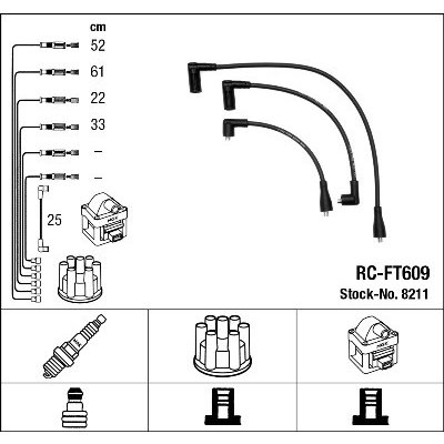 NGK Sada kabelů pro zapalování 8211 – Zboží Mobilmania