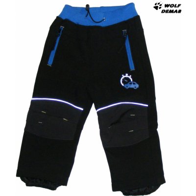 Kugo K1207 Softshellové kalhoty s fleecem černá + modrá