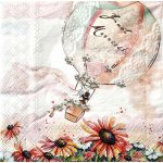 Ubrousek 33x33cm Svatební cesta balonem – Zboží Dáma