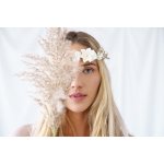 PartyDeco Boho květinový věneček bílý ratanový - pro nevěsty a družičky – Zboží Dáma