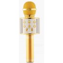 Bezdrátový bluetooth karaoke mikrofon gold