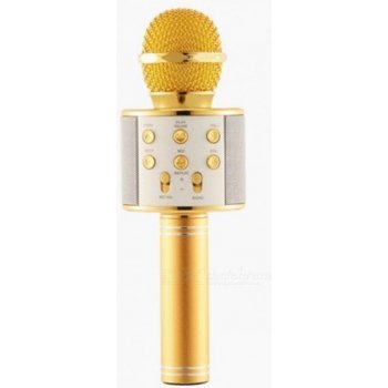 Bezdrátový bluetooth karaoke mikrofon gold