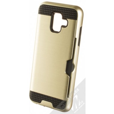 Pouzdro Sligo Defender Card odolné ochranné s kapsičkou Samsung Galaxy A6 2018 zlaté – Zboží Živě