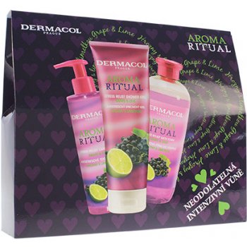 Dermacol Aroma Ritual Grape & Lime pěna do koupele 500 ml + sprchový gel 250 ml + tekuté mýdlo 250 ml dárková sada