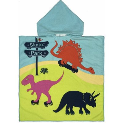 Dětský pončo ručník dinosauří skatepark
