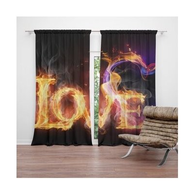 Sablio Závěs Love: 2ks 140x250cm – Hledejceny.cz