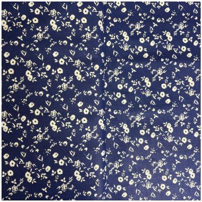 Tegatex Bavlněná látka metráž- modrotisk s kvítky – Zboží Mobilmania