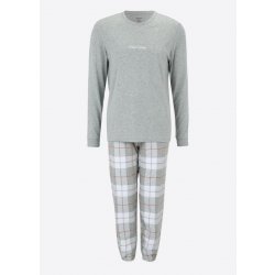 Calvin Klein NM2178E 1N0 pánské pyžamo dlouhé šedo bílé