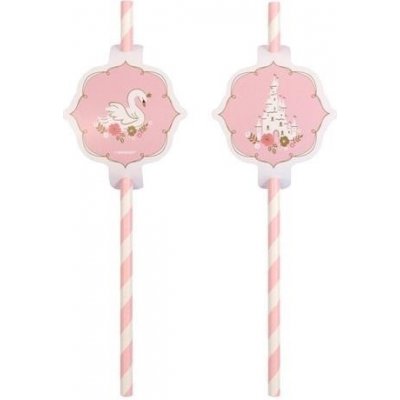 Amscan / Reithmüller Papírová brčka Labutí princezna 20 cm 8 ks – Zboží Mobilmania