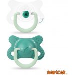 Suavinex šidítko den & noc fyziologické silikon medvěd zelená 2 ks – Zboží Dáma