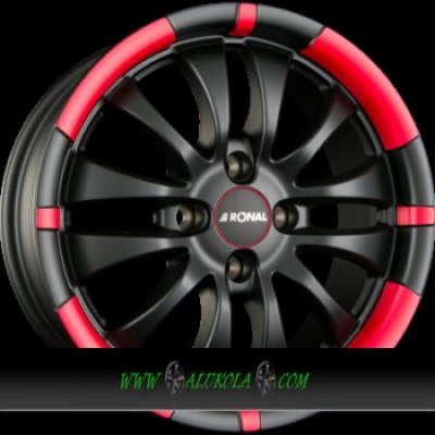 Ronal R59 7x16 4x108 ET25 matt jetblack red rim – Hledejceny.cz