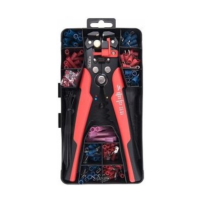 EXTOL PREMIUM kleště odizolovávací a krimpovací + koncovky, sada 231ks – Zboží Dáma