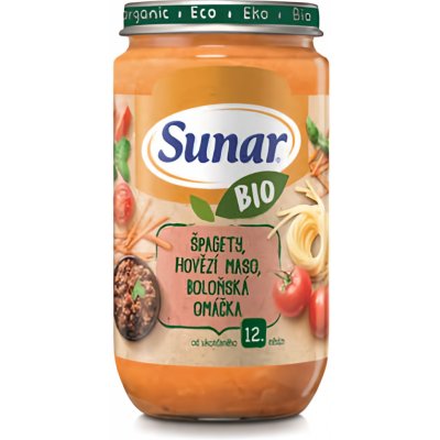 Sunar BIO příkrm Špag.hov.maso boloň.omáčka 12m+ 235 g – Zboží Dáma