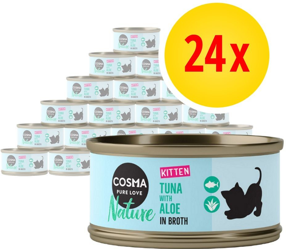 Cosma Nature Kitten s tuňákem a aloe vera 24 x 70 g