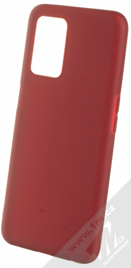 1Mcz Matt TPU ochranný silikonový Realme 8 5G, Realme Narzo 30 5G tmavě červené (dark red)