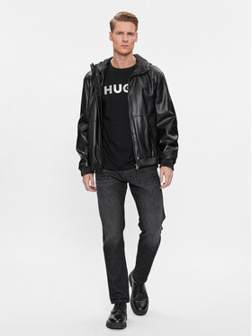 Hugo kožená bunda Bennu-L 50498321 černá
