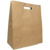 Nákupní taška a košík EcoPack Papírová taška s průhmatem 320+160x390 mm hnědá bal/25