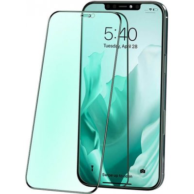 SES 3x 3D ochranné tvrzené sklo Anti-Blue Light pro Apple iPhone 13 - zelené 10764