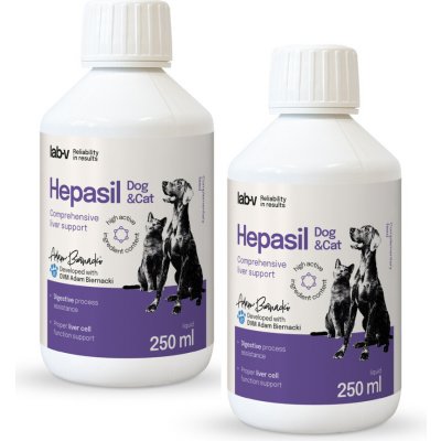 Lab-v Hepasil Dog & Cat přípravek pro zlepšení funkce jater pro psy a kočky 2 x 250 ml – Hledejceny.cz