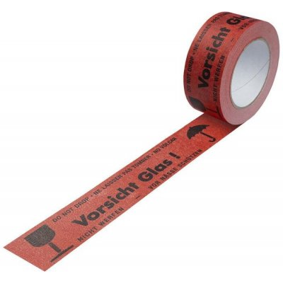 Vorsicht Glas Výstražná papírová páska šířka 50 mm x 50 bm BJ = 36 rolí červená – Hledejceny.cz