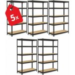 Vyprodej-Regalu.cz Regál 1800 x 900 x 300 mm 5 polic černý 5 ks – Hledejceny.cz