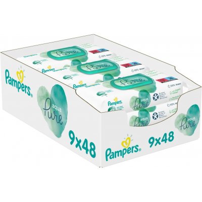 Pampers Aqua Pure dětské čisticí ubrousky 9 x 48 ks – Zboží Mobilmania