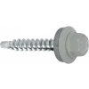 Samořezný střešní farmářský šroub KLIMAS 4,8 x 35 SW8 RAL 9006 Bílý hliník s podložkou EPDM (250 ks/bal)